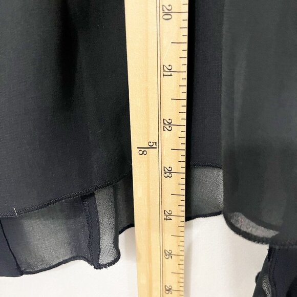 NEW Black Sheer Long Sleeve Button Down Shirt Ruffle Whimsigoth Goth Size 4 - Picture 7 of 8